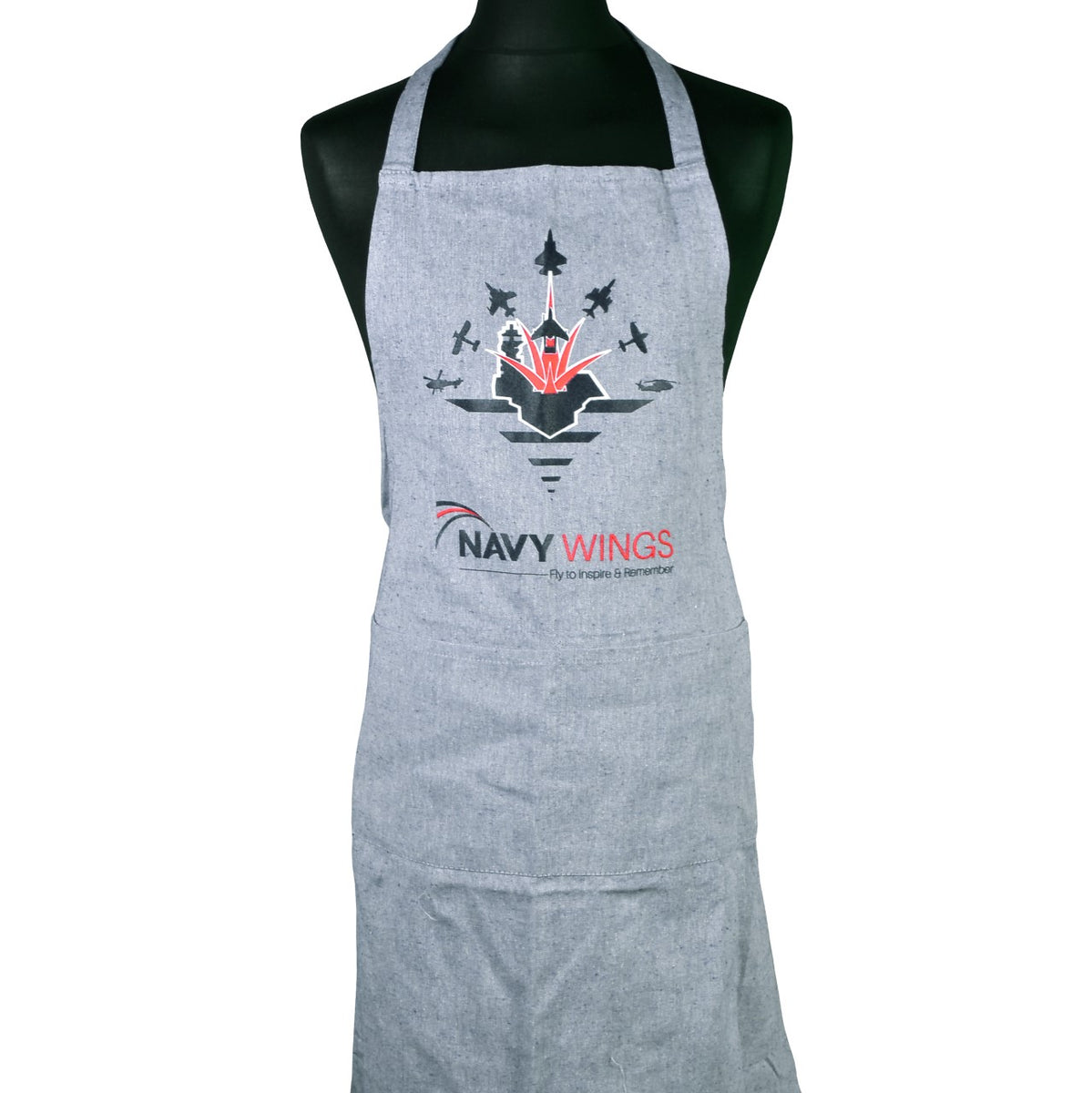 ECO Recycled Cotton Apron with Great British Take Off logo – Navy Wings ...